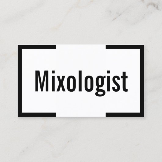 Minimale Visitekaartje voor mixoloog aan de Zwarte (Voorkant)