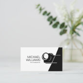 Minimale Visitekaartje voor zwarte en witte fotogr (Staand voorkant)