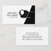 Minimale Visitekaartje voor zwarte en witte fotogr (Voorkant / Achterkant)
