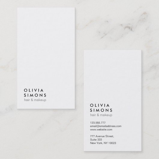 Minimale Visitekaartjes (Voorkant / Achterkant)