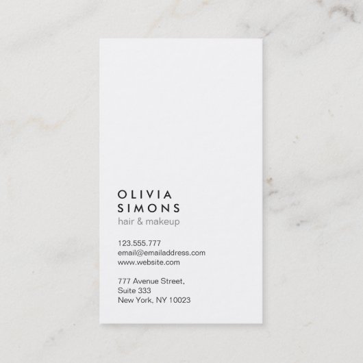 Minimale Visitekaartjes (Achterkant)