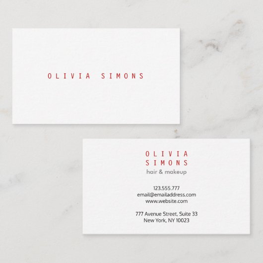 Minimale Visitekaartjes (Voorkant / Achterkant)