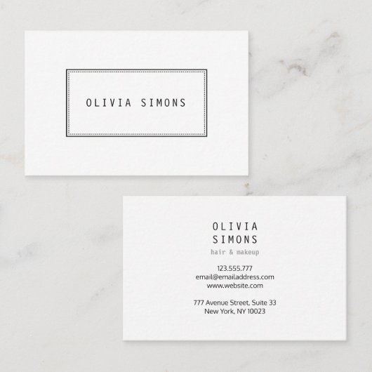 Minimale Visitekaartjes (Voorkant / Achterkant)