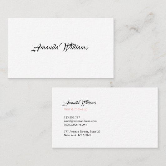 Minimale Visitekaartjes (Voorkant / Achterkant)