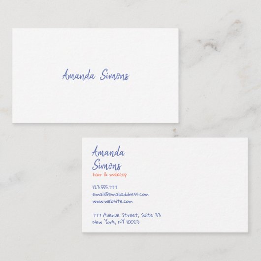 Minimale Visitekaartjes (Voorkant / Achterkant)