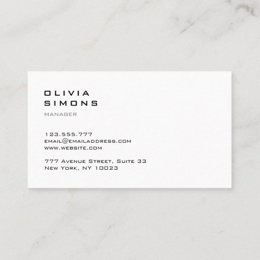 Minimale Visitekaartjes (Achterkant)