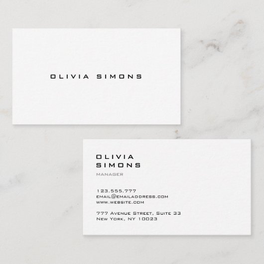 Minimale Visitekaartjes (Voorkant / Achterkant)