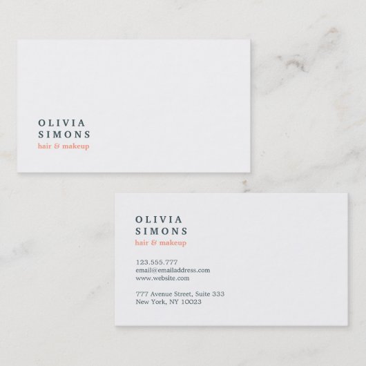 Minimale Visitekaartjes (Voorkant / Achterkant)