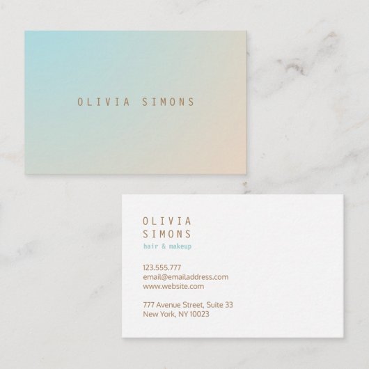 Minimale Visitekaartjes (Voorkant / Achterkant)