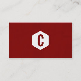 Minimale visitekaartjes met rode hexagon monogramm