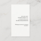 Minimale Visitekaartjes voor sociale media-fotogra (Achterkant)