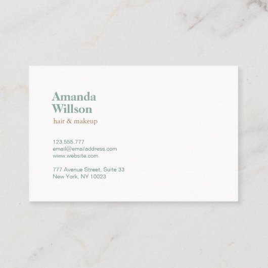 Minimale Visitekaartjes voor uw beroep (Achterkant)