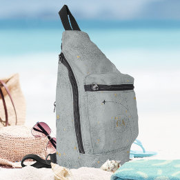 Minimale Vliegtuigleisteen Goud Monogram Reizen Sling Bag
