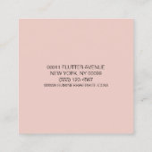 Minimale vlinder blush roze Waterverf Vierkante Visitekaartje (Achterkant)