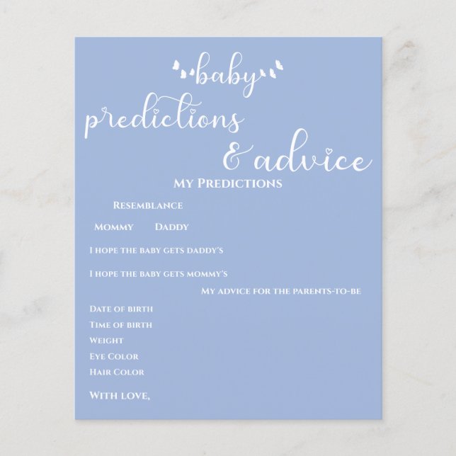 Minimale Vlinder Calligrafie Baby Shower Spel (Voorkant)