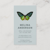 Minimale vlinder elegante schoonheidsas visitekaartje (Achterkant)