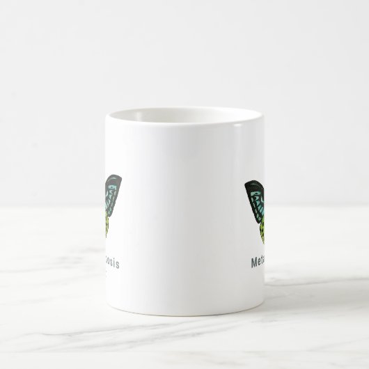 Minimale vlinder Logo Elegant Beauty Salon Koffiemok (Center)