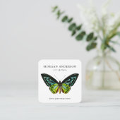 Minimale vlinder QR-code Vierkante Visitekaartje (Staand voorkant)