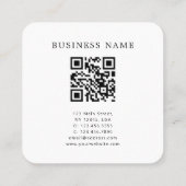 Minimale vlinder QR-code Vierkante Visitekaartje (Achterkant)