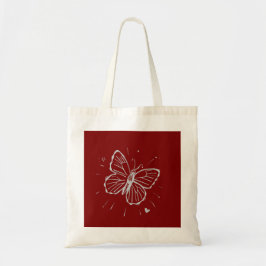 Minimale Vlinder T-Shirt – Elegante Eenvoudige Nat Tote Bag