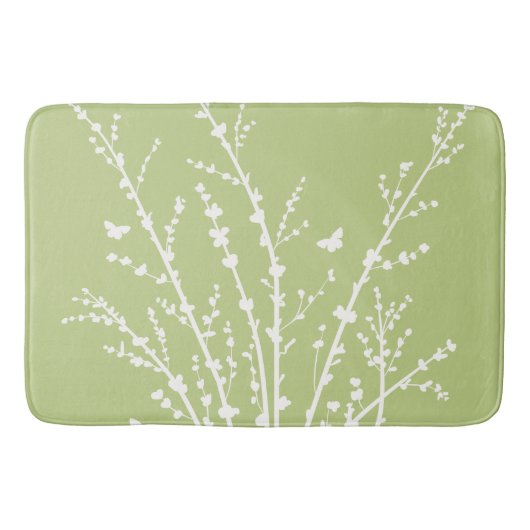 Minimale vlinders en takken aangepaste kleuren badmat (Voorkant)