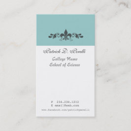 Minimale vloour-de-lis Blue White Modern Visitekaartje