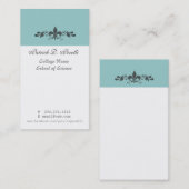 Minimale vloour-de-lis Blue White Modern Visitekaartje (Voorkant / Achterkant)