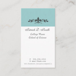 Minimale vloour-de-lis Blue White Modern Visitekaartje