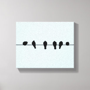 Minimale vogels op een draadcanvas print