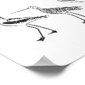 Minimale vogeltekening in zwart-wit poster (Hoek)