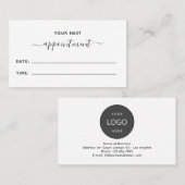 Minimale volgende benoeming met Logo Kaart Afsprakenkaartje (Voorkant / Achterkant)