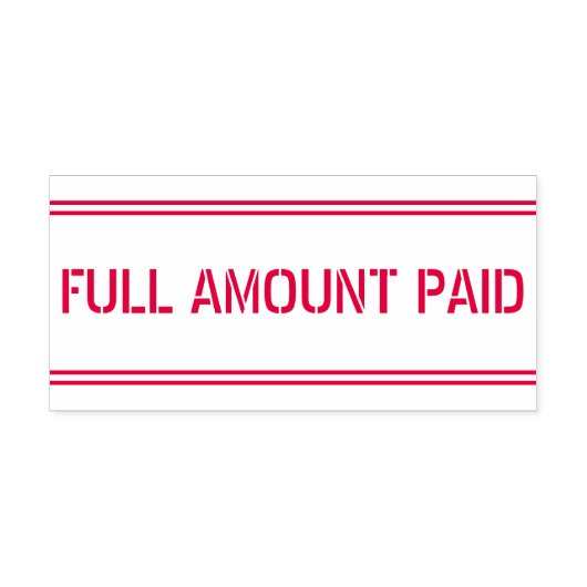 Minimale "VOLLEDIG BETAALBEDRAG" Rubberstempel Zelfinktende Stempel (Design)