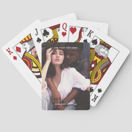 Minimale volledige verticale foto aangepaste tekst pokerkaarten (Achterkant)