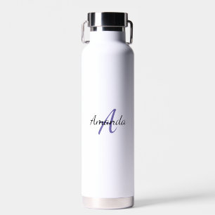 Minimale voornaam + Initiaal Monogram Paars Waterfles