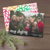 Minimale voorzijde - Feest op de achterzijde - Fot Feestdagenkaart