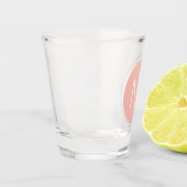 Minimale vormgeving van het cirkelMonogram in Blus Shot Glas (Links)