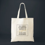 Minimale vormgeving van speciaal voor meisjes tijd tote bag<br><div class="desc">De gepersonaliseerde Canvas tas van de Reis van het Wekje van Meisjes van de Douane met een minimaal verpakt tekstontwerp met editable formuleringen met een datum, een bestemming of een plaats, een naam, en een leuk citaat zoals "besties, knopen, en dranken" zodat kunt u uw eigen pret en nuttig belang...</div>