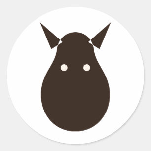 Minimale Vossen Silhouet Eenvoudige Dieren Illustr Ronde Sticker