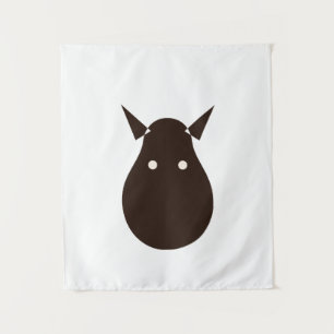 Minimale Vossen Silhouet Eenvoudige Dieren Illustr Wandkleed