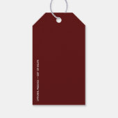 Minimale VREDE | Diepe Rode Feestdagen Cadeaulabel (Achterkant)