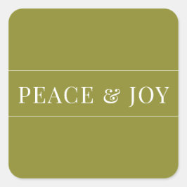 Minimale vrede en vrolijk groen kerstfeest vierkante sticker