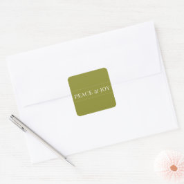 Minimale vrede en vrolijk groen kerstfeest vierkante sticker