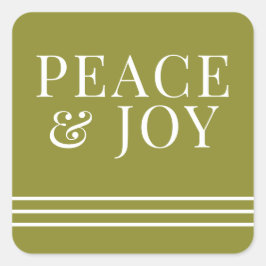 Minimale vrede en vrolijk groen kerstfeest vierkante sticker