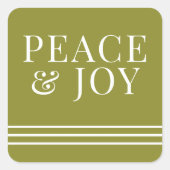 Minimale vrede en vrolijk groen kerstfeest vierkante sticker (Voorkant)