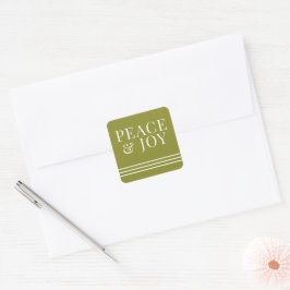 Minimale vrede en vrolijk groen kerstfeest vierkante sticker