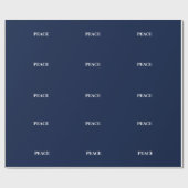 Minimale VREDE | Marineblauwe Kerst Cadeaupapier (Vlak)