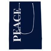 Minimale VREDE | Marineblauwe Kerst Medium Cadeauzakje (Achterkant)