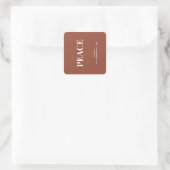 Minimale VREDE | Terracotta Vakantie Vierkante Sticker (Tas)