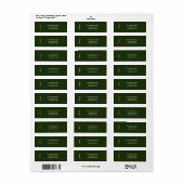 Minimale VREDE | Zomeradreslabel bosgroen Etiket (Full Sheet)