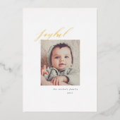 Minimale vreugdevolle Folie Folie Feestdagenkaart (Voorkant)